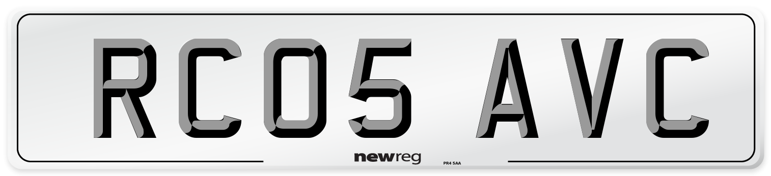 RC05 AVC Number Plate from New Reg
